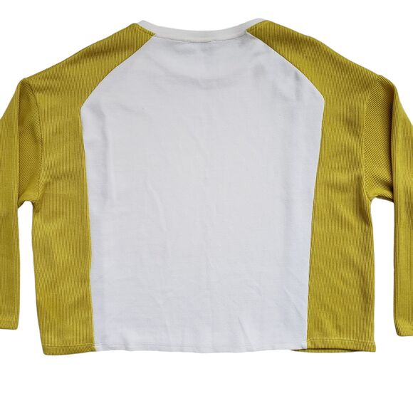 Zara Sweater Womens Medium Colorblock Ribbed Sleeves Sweatshirt Pullover - Picture 9 of 10